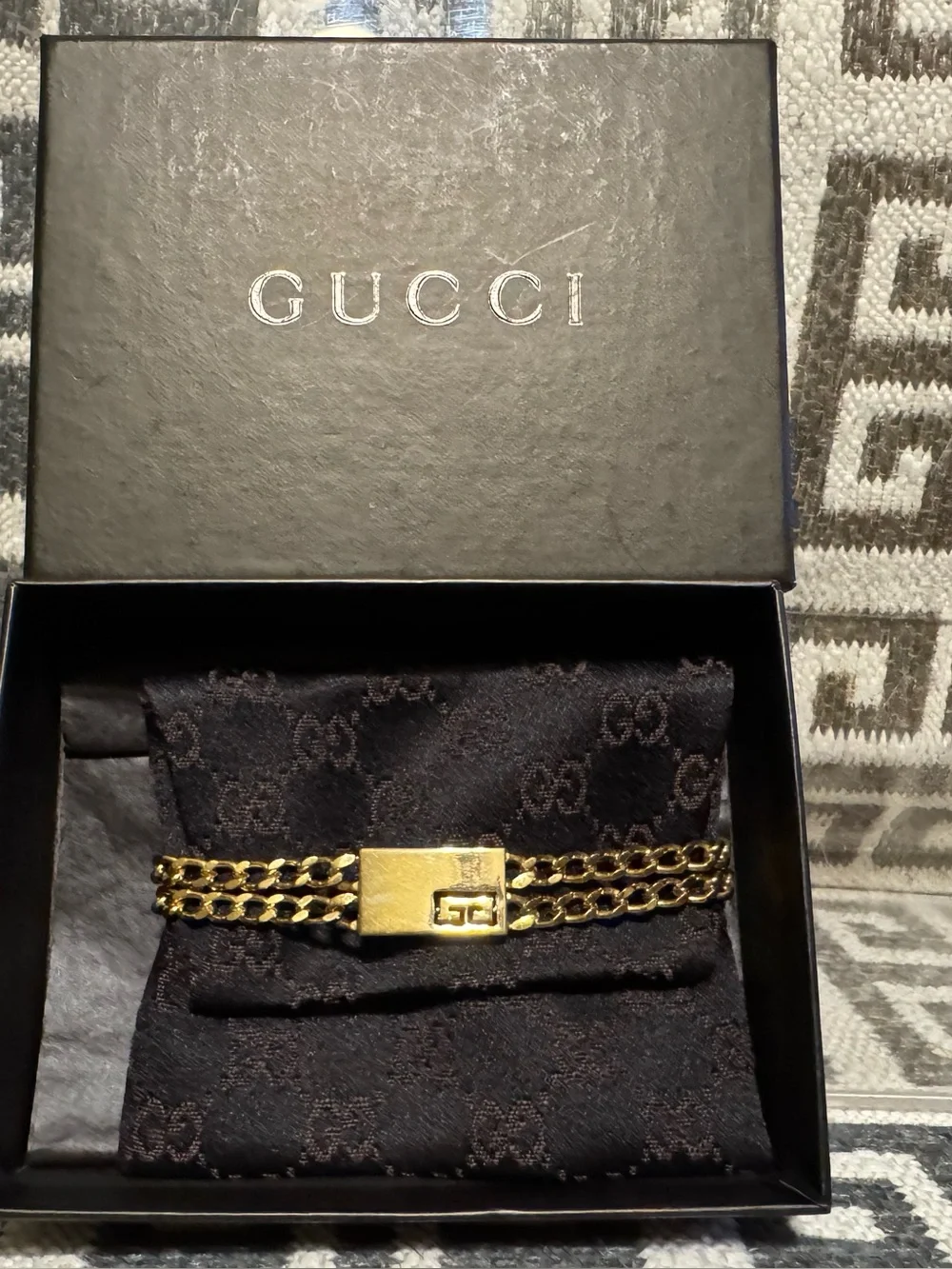 Gucci Gold Double-Chain Men's Bracelet with Signature Clasp